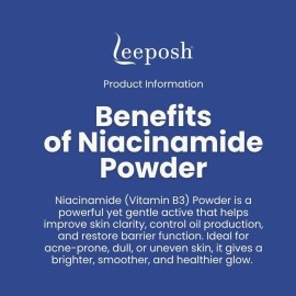 LEEPOSH Niacinamide powder Vitamin B3 Powder for Making skin Brightening Serum, Cream For 20 gm