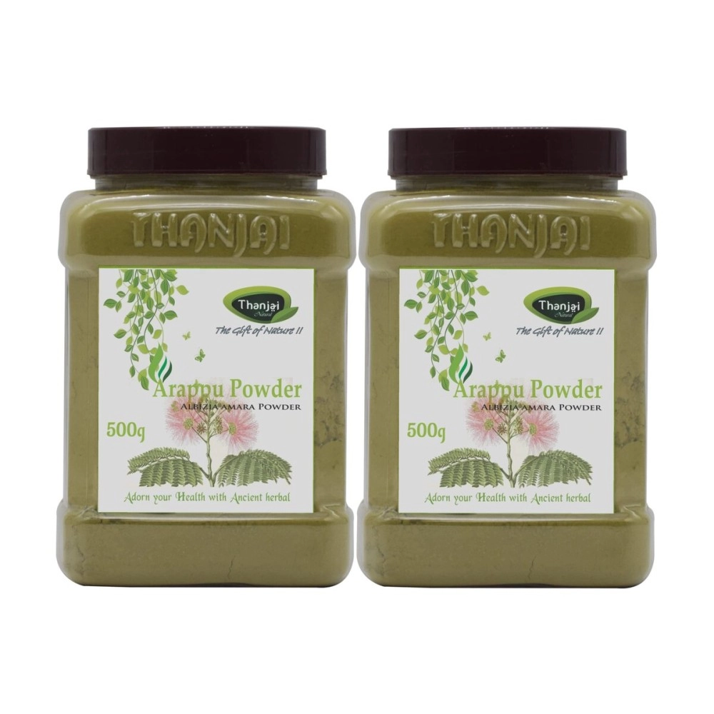 Thanjai Natural 1kg Organic Traditional Albizia Amara/Arappu Powder Jar (500g x 2, Jar)