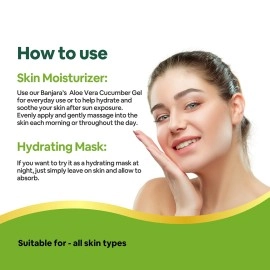 Banjara\'s Aloe Vera Gel | Saffron & Cucumber Combo |For Glowing,Smooth & Hydrated Skin |Non-Toxic|100% Vegan, Natural & Sulphate Free | 200 GM