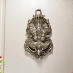 KridayKraft Metal Nazar Battu with Naag Ganesha for Evil Eye Protection and Nazar Suraksha (Bad Eye), Suraksha Kawach Mask (Grey, Medium)