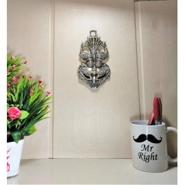 KridayKraft Metal Nazar Battu with Naag Ganesha for Evil Eye Protection and Nazar Suraksha (Bad Eye), Suraksha Kawach Mask for Home, (Silver)