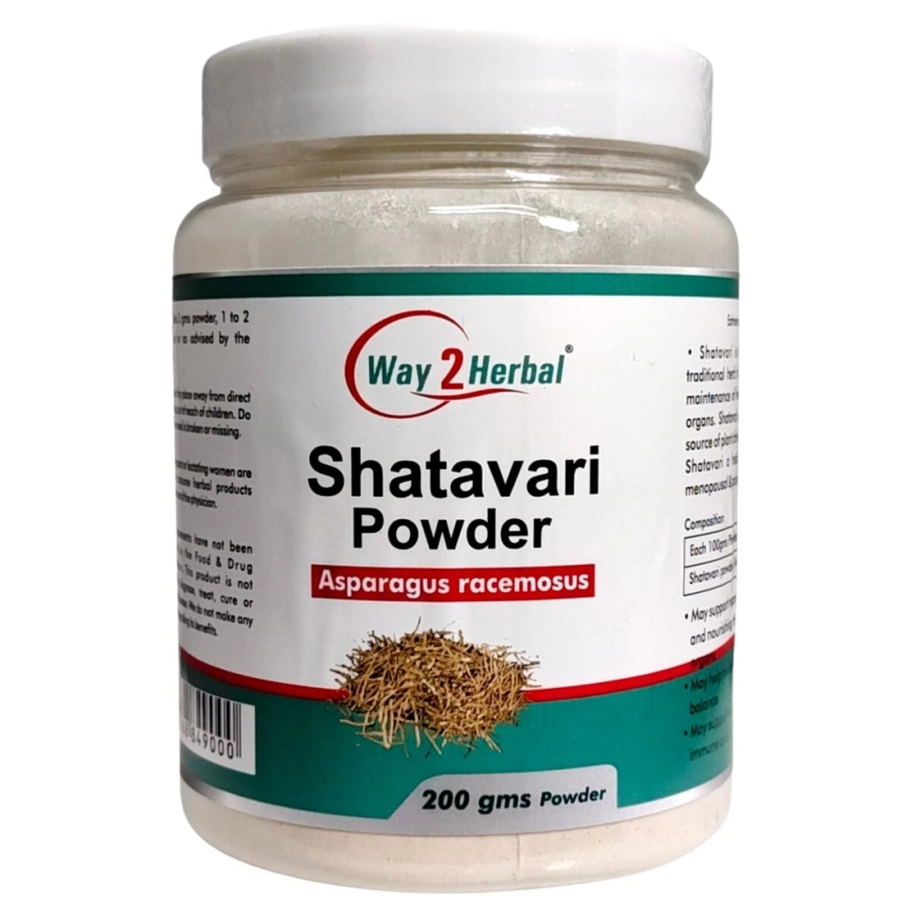 Way2Herbal Organic Shatavari Powder (200 Gram Pack of 1)
