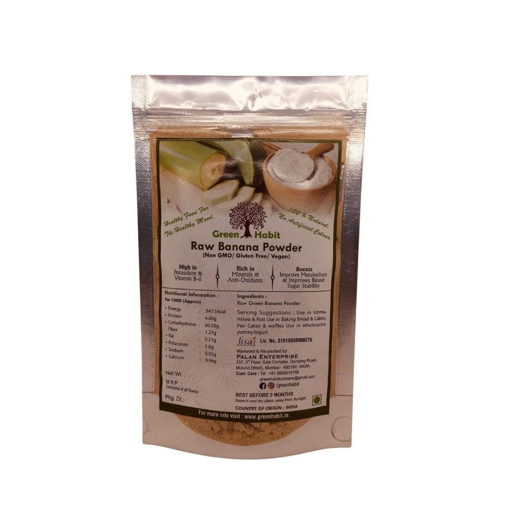 Greenhabit Raw Banana Flour - Gluten Free (500 Grrm)