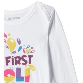 Bon Organik Unisex My First Holi Bodysuit Baby (BON7082-K_White_9-12M)
