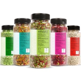 HARIBAS Mukhwas Mouth Freshener PACK OF 5 with sauf mouth freshener, Green Saunf 180G, Punjabi 200GM, Khas Chandan 180G, Gulab 200 Gram and Madrasi white saunf 150G Bottle