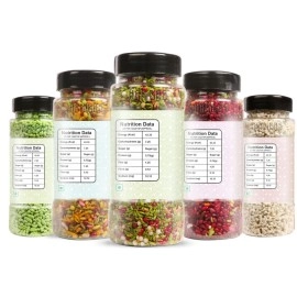 HARIBAS Mukhwas Mouth Freshener PACK OF 5 with sauf mouth freshener, Green Saunf 180G, Punjabi 200GM, Khas Chandan 180G, Gulab 200 Gram and Madrasi white saunf 150G Bottle