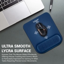 Tukzer Gel Mouse Pad Wrist Rest Memory-Foam Ergonomic Mousepad| Cushion Wrist Support & Pain Relief| Suitable for Gaming, Computer, Laptop, MacBook, Home & Office Non-Slip Rubber Base (Blue)