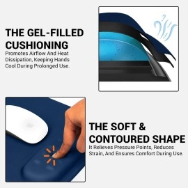 Tukzer Gel Mouse Pad Wrist Rest Memory-Foam Ergonomic Mousepad| Cushion Wrist Support & Pain Relief| Suitable for Gaming, Computer, Laptop, MacBook, Home & Office Non-Slip Rubber Base (Blue)