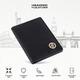 HAMMONDS FLYCATCHER Black Leather Unisex RFID Card Holder (CC601V), Black, Minimalist