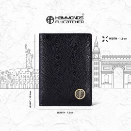 HAMMONDS FLYCATCHER Black Leather Unisex RFID Card Holder (CC601V), Black, Minimalist