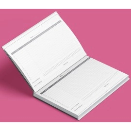 AccuPrints Black Pu Leather Notebook Diary 5.8 * 8.3 inches 200 Ruled Pages with 12 Habit Development and 12 Month Planner Pages (224 Pages) with Elastic Lock 2021