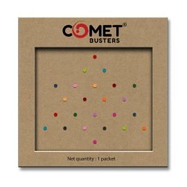 Comet Busters Multicolor Small Round Velvet Bindis (2 mm)