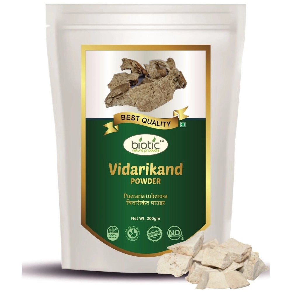 Biotic Natural Vidarikand Powder 200gm - Vidari Kand Churna - Original Bidarikand Powder