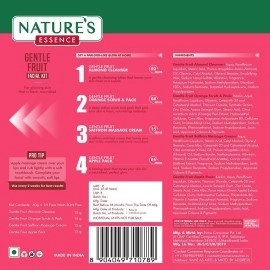 NATURES ESSENCE Gentle Fruit Facial Kit 3 Use, White, 1 count, 60 gm, Multi, 60 g (Pack of 1)