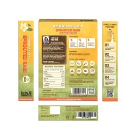 TOTS AND MOMS Sprouted Ragi Powder - First Food | Organic Certified Wholesome & Natural Supergrain Porridge - 200G - Ragi Powder
