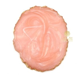 DULI Set of 6 Premium Resin Coasters Tea,Coffee Coasters (10 * 8 cm) (Baby Pink)