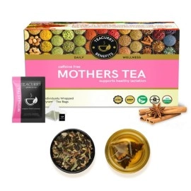 TEACURRY Mothers Tea for Feeding - 30 Pyramid Tea Bags | 100% Natural Green Tea Improves Iron Deficiency and Increases Milk Supply | Tea for Breastfeeding Moms