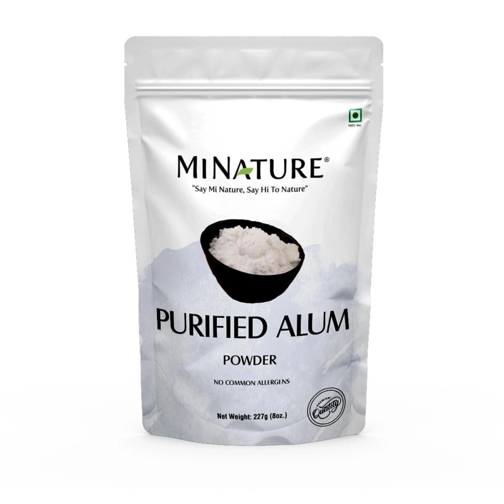 Purified Alum Powder (phitkari) by mi Nature | 227g(8 oz) (0.5 lb) | 100% Only Alum Powder | Nothing Added