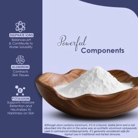 Purified Alum Powder (phitkari) by mi Nature | 227g(8 oz) (0.5 lb) | 100% Only Alum Powder | Nothing Added