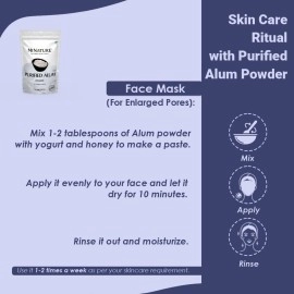 Purified Alum Powder (phitkari) by mi Nature | 227g(8 oz) (0.5 lb) | 100% Only Alum Powder | Nothing Added