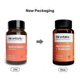 hk vitals Multivitamin Plus Probiotics (60 Tablets) | For Men and Women | Vitamin C, Vitamin B, Vitamin D, & Zinc, Supports Immunity and Gut Health