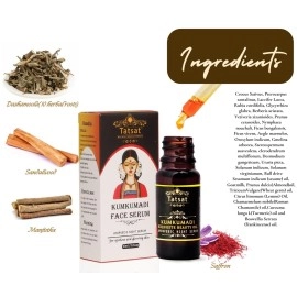 TATSAT Kumkumadi Face Serum with Saffron & 23 VARNYAKARA herbs for spotless,wrinkle free glowing skin-10ml