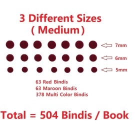 Vama FashionsIndian Simple Plain Round Multicolour Forehead Dots Bindi Booklet For Women & Girls (Medium Bindi Small Book - 504 bindis)