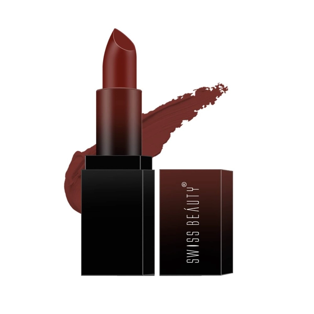 Swiss Beauty Hd Matte Pigmented Smudge Proof Lipstick | Creamy Matte Long Stay Lipstick | Chocolave, 3.4g