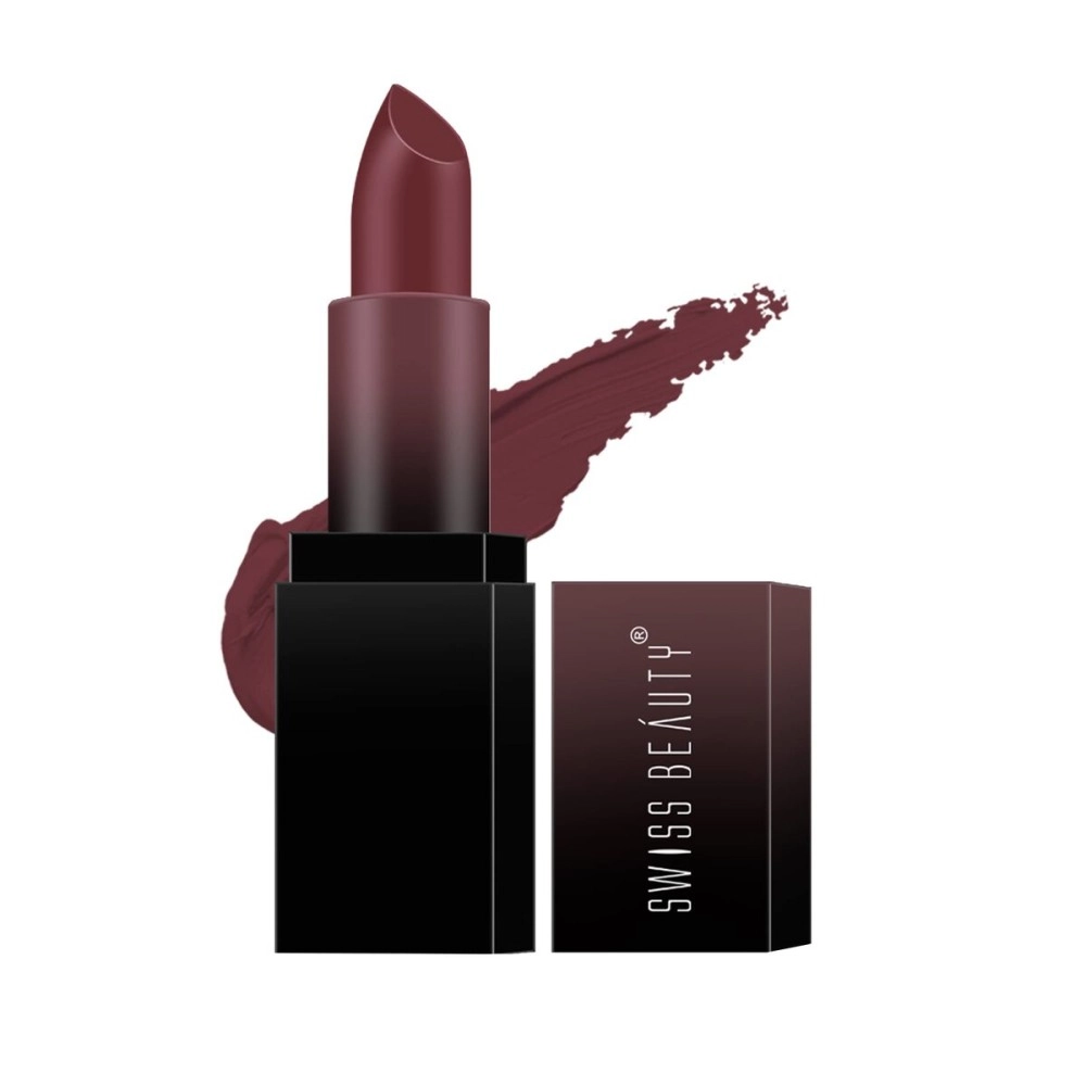 Swiss Beauty Hd Matte Pigmented Smudge Proof Lipstick | Creamy Matte Long Stay Lipstick | Brandy Harrington, 3.5G|