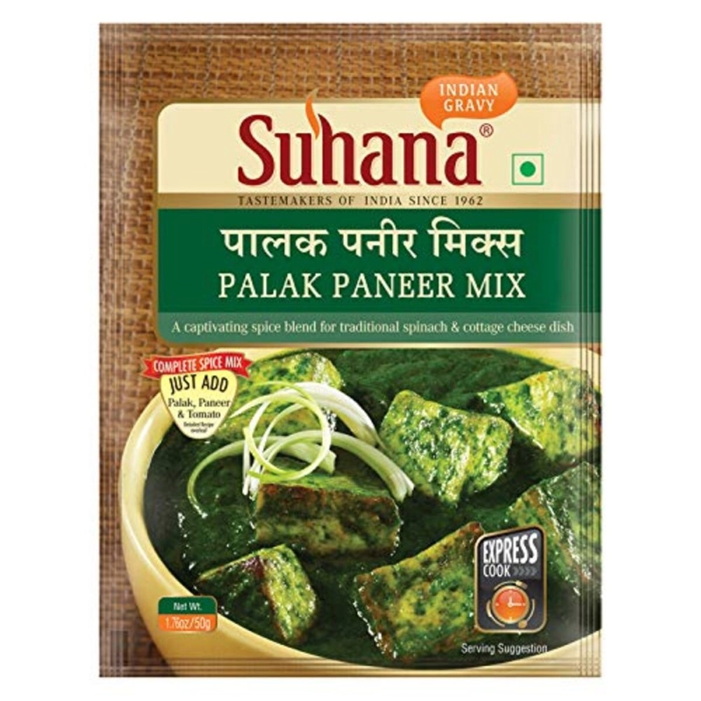 Suhana Palak Paneer Spice Mix 50g Pouch - Pack of 8