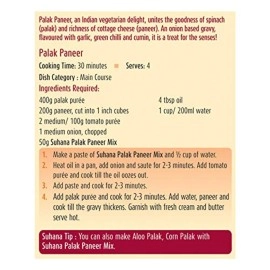 Suhana Palak Paneer Spice Mix 50g Pouch - Pack of 8