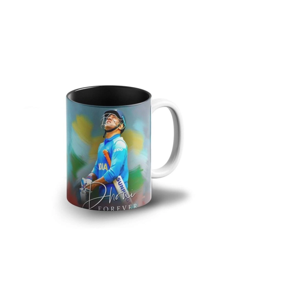 Prink MS Dhoni Cricketer Coffee Mug with Print | Cricket Printed Coffee Mug | Mahi Coffee Mugs | Gift for Friends, Kids, Dhoni Fans | 330ml, Microwave & Dishwasher Safe