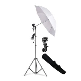 HIFFIN Branded Mark I Umbrella White 80CM + Portable Foldable Umbrella Flash Photo Video Studio Lighting Photography Stand + Umbrella and Bulb Holder with Carry Bag