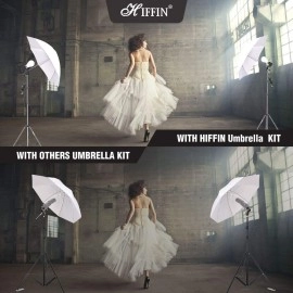 HIFFIN Branded Mark I Umbrella White 80CM + Portable Foldable Umbrella Flash Photo Video Studio Lighting Photography Stand + Umbrella and Bulb Holder with Carry Bag