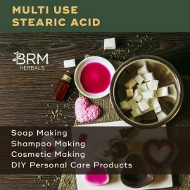 BRM Chemicals Stearic Acid - Thickener, Emulsifier & Stabilizer For Soap Making, Cosmetic Making - 100 Grams