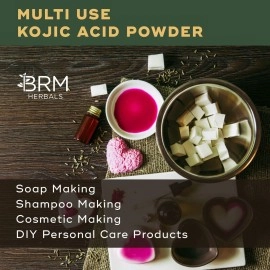 BRM Chemicals Kojic Acid Powder - 100 Grams For Skin Whitening Facemask, DIY Beauty Products, Make Up, Cosmetics, Soap Making & Personal Care For Face, Hair, Body