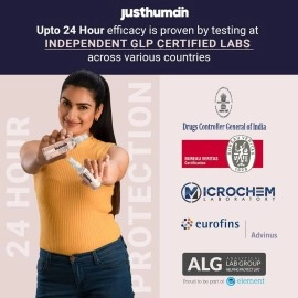 Justhuman 24 Hour Protection Hand Sanitizer spray- 99.99% Effective Against Germs -70% Alcohol | Protective Bionic Shield | Skin Friendly & Safe for Kids (Pocket Pen Sanitizer, 10ml of Pack of 4)