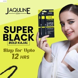 JAQULINE USA Kajal Twin Pack | Waterproof & Smudge-Proof | 12Hr Long Stay | Darkest Black | Lightweight | One Stroke Application | Easy Twist Format | Pack of 2