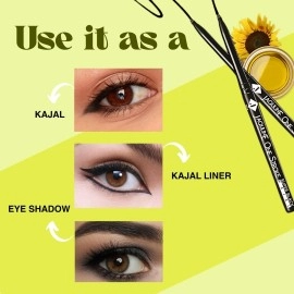 JAQULINE USA Kajal Twin Pack | Waterproof & Smudge-Proof | 12Hr Long Stay | Darkest Black | Lightweight | One Stroke Application | Easy Twist Format | Pack of 2