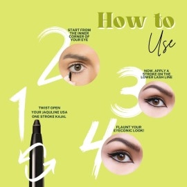 JAQULINE USA Kajal Twin Pack | Waterproof & Smudge-Proof | 12Hr Long Stay | Darkest Black | Lightweight | One Stroke Application | Easy Twist Format | Pack of 2