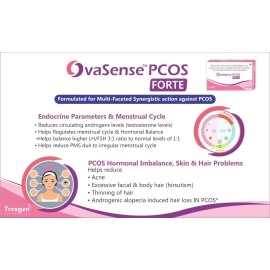 Trexgen OvaSense-PCOS Forte Synergistic Myo-inositol 550mg & D-Chiro Inositol 13.8mg, Cholecalciferol, B-complex,Zinc, Chromium, Selenium & Micronutrients (30 Tablets) (1)