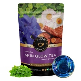 TEACURRY 60 Day Skin Glow Tea - 50 Gms | Skin Glow Tea Organic For Skin Nourishment, Hydration & Detoxification | 100% Natural Clear Skin Tea For Glowing Soft and Smooth Skin