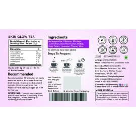 TEACURRY 60 Day Skin Glow Tea - 50 Gms | Skin Glow Tea Organic For Skin Nourishment, Hydration & Detoxification | 100% Natural Clear Skin Tea For Glowing Soft and Smooth Skin