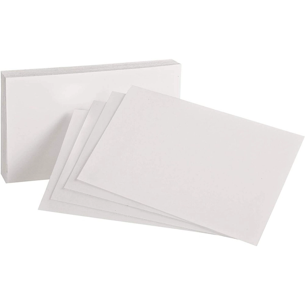 Accuprints Unruled Plain Index Flash Cards, 3 x 5 Inch, 200 GSM Card, White, Pack of 500