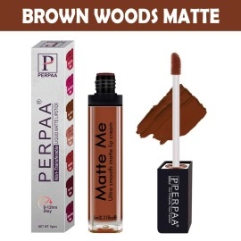 Perpaa One Stroke Matte Liquid Lipstick (5 ml) (Broiwn Woods)