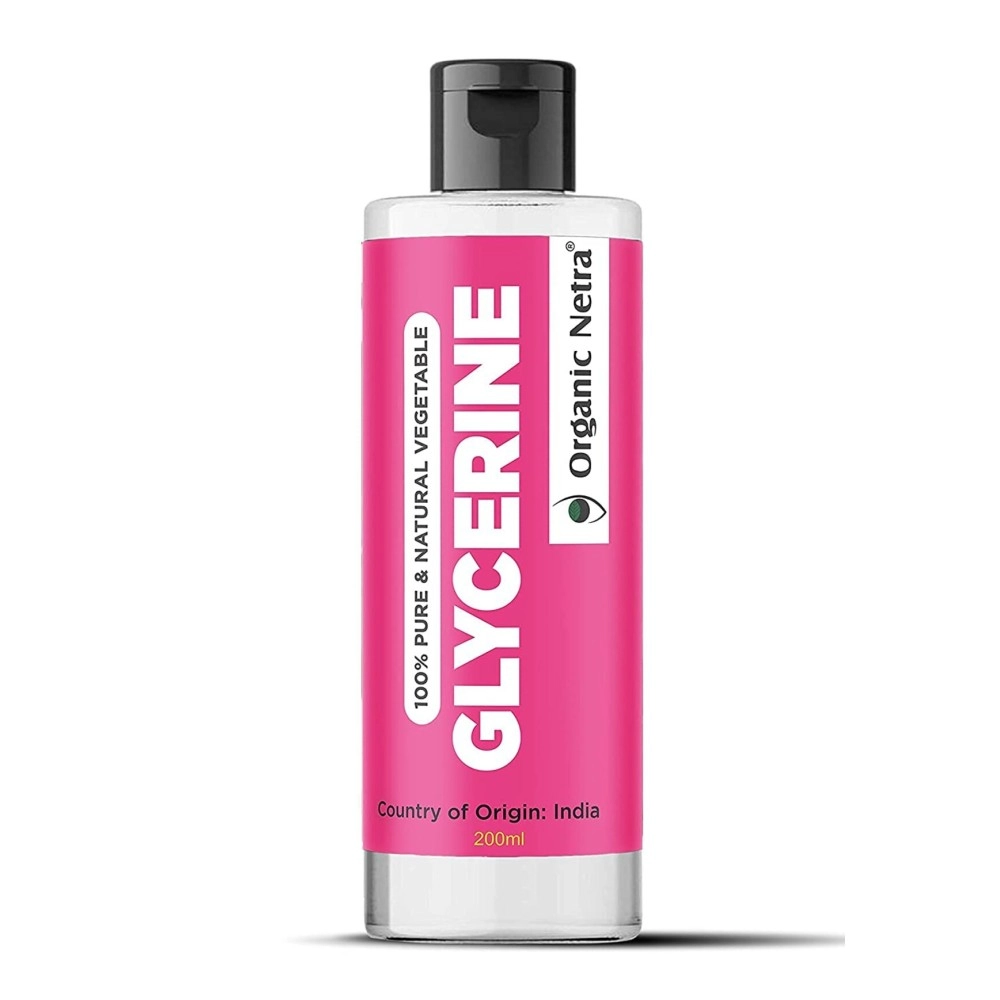 Organic Netra 100% Pure Vegetable Glycerine - All-Natural, Chemical-Free Liquid Glycerine for Men and Women - Perfect Hair and Skin Moisturizer - Non-GMO, Gluten-Free, Therapeutic Grade - 200ml