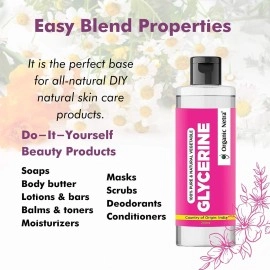 Organic Netra 100% Pure Vegetable Glycerine - All-Natural, Chemical-Free Liquid Glycerine for Men and Women - Perfect Hair and Skin Moisturizer - Non-GMO, Gluten-Free, Therapeutic Grade - 200ml