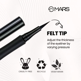 Mars Liquid Eyeliner Pen Matte Black, 1.5ml (EL02)