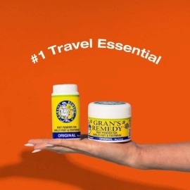 Gran\'s Remedy Shoe Deodorizer and Foot Powder for Smelly Feet - Effective Shoe Odor Eliminator in Travel Size - Absorbs Sweat and Moisture for Shoes and Feet - Unscented