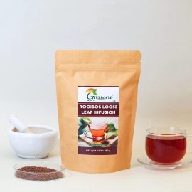 GRENERA South African Rooibos Tea - 250 Grams, Imported From South Africa, Caffeine Free, Anti Oxidant Rich Tea - Loose Leaves